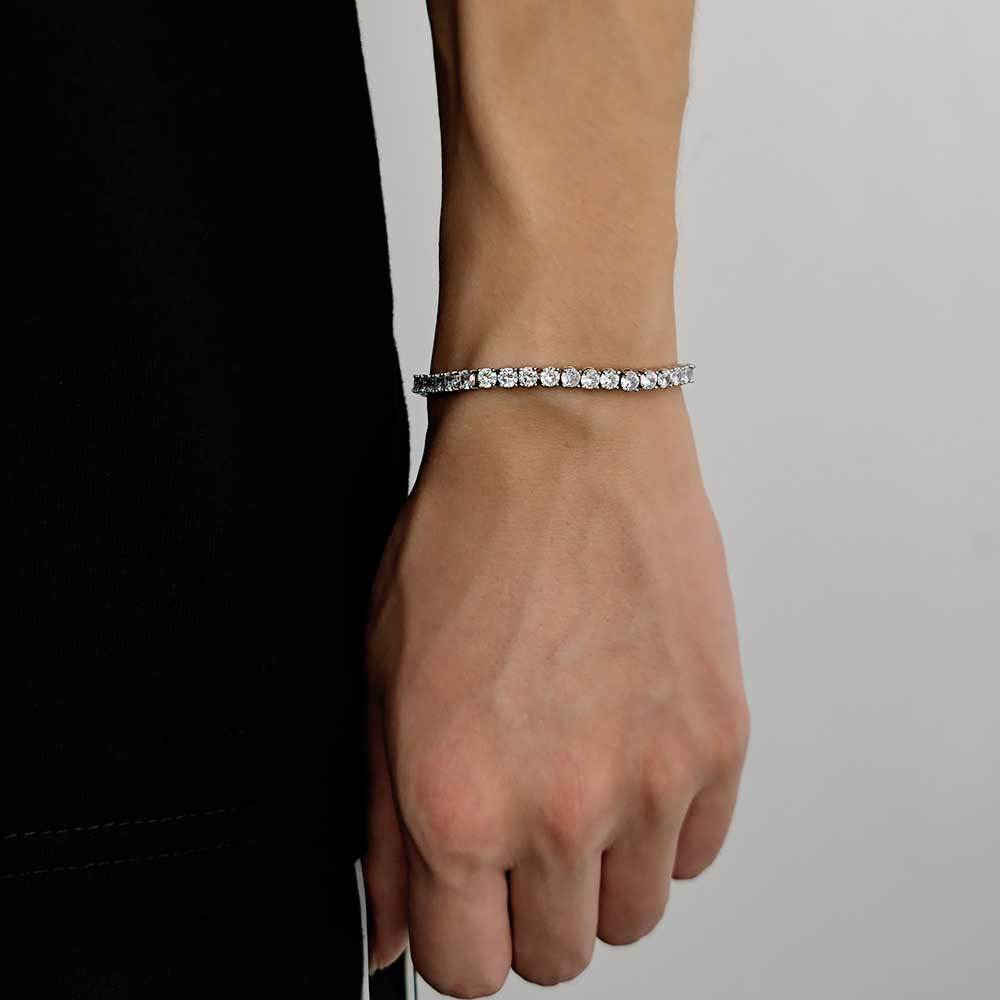 Wholesale Trendy Tennis Chain Zirconia Bracelet Hip Hop Copper Plated Men's Bracelet Jewelry Fashion Accessories
